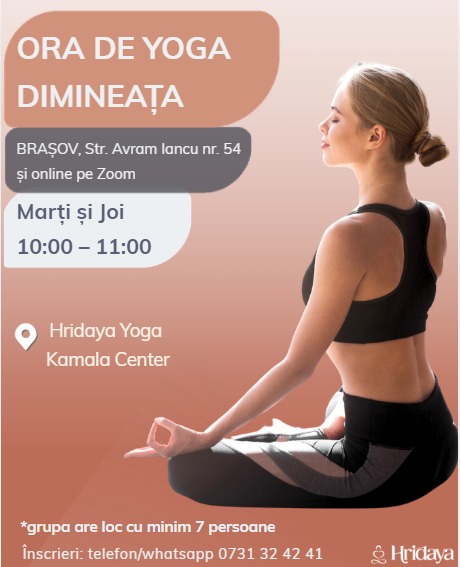Ora de Yoga, dimineață, Brașov și online